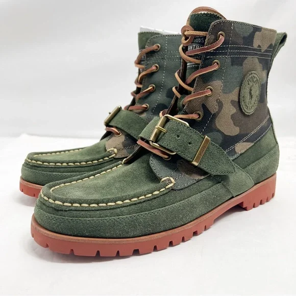Polo Ralph Lauren Ranger Suede and Camo Canvas Boots